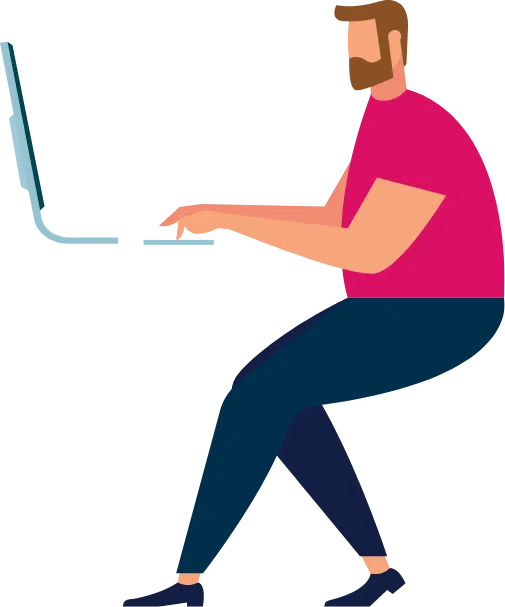 Glider illustration man sitting working